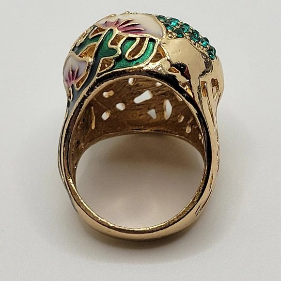 Jewelry | Stunning Chinese Handpainted Lotus Flower Ring | Poshmark
